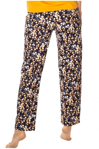 86674 Lucy spodnie piżamowe Mewa druk brązowy 