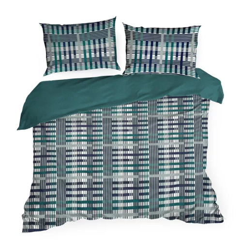 Nika 47 pościel satynowa liście Eurofirany turkusowy