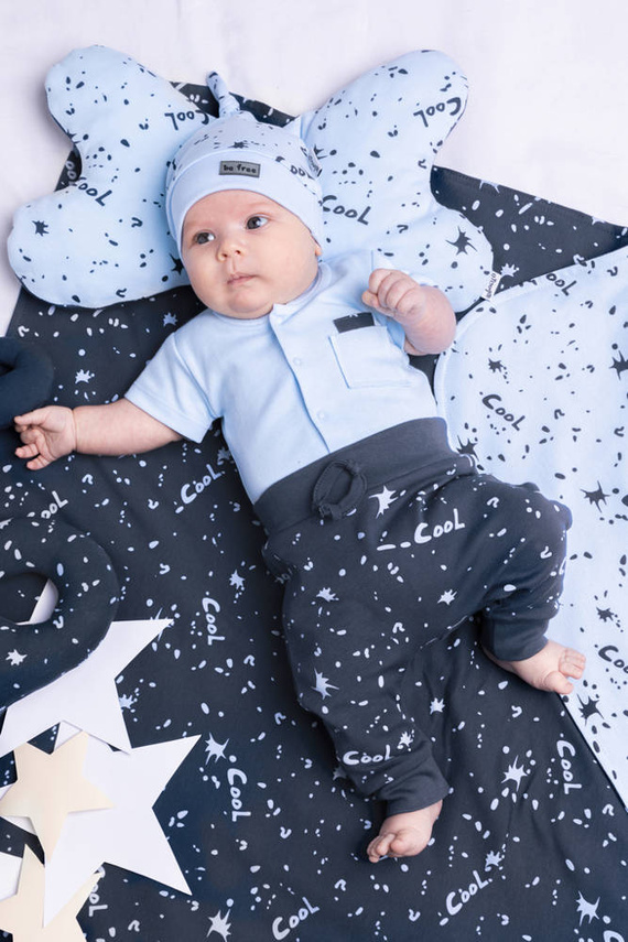 185054 Maks Czapeczka niemowlęca z węzełkiem Nicol - błękitny 