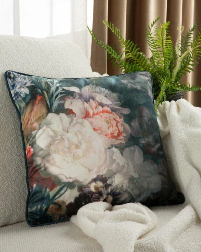 Velvet 111 poszewka welurowa kwiaty Eurofirany zielony