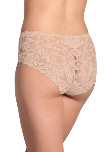 Figi damskie 222 Gabidar bawełna koronka zabudowane-beżowe