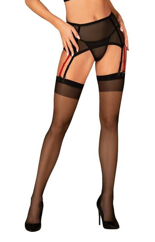 S822 Glandez Stockings Pończochy do pasa Obsessive czarny 