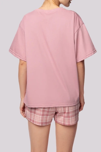 Joy shortsleeve Piżama damska Mona rose pink