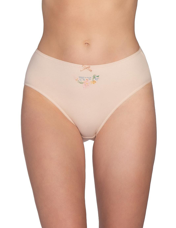 Figi L-120 BI-105 Lama Bawełniane Figi Damskie Bikini 3-Pak Kwiatowe