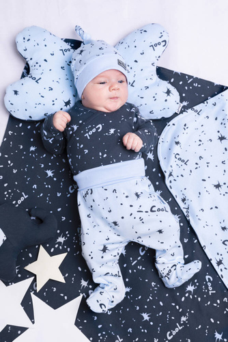 185054 Maks Czapeczka niemowlęca z węzełkiem Nicol - błękitny 