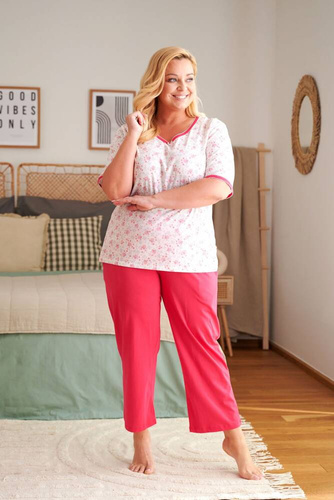 5290 Piżama Damska Plus Size Doctor Nap - viva magenta