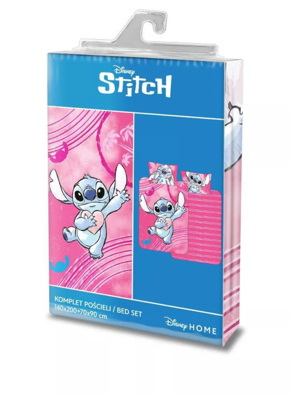 Pościel Lilo i Stitch Faro 100% bawełna miękka pościel dziecięca różowa 
