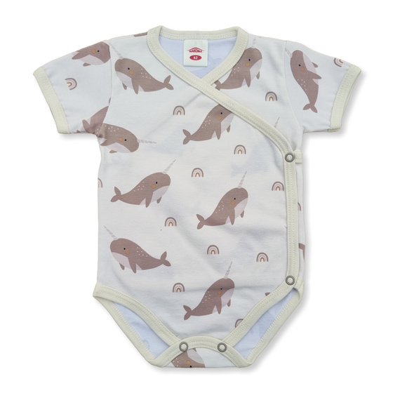 03256 "Marlin" Body dzidziuś rozpinane krótki rękaw Makoma