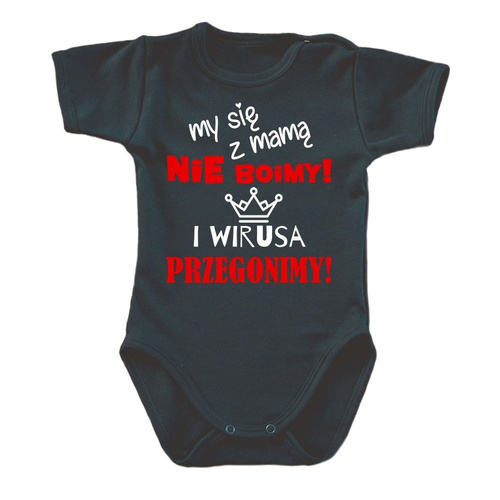 Body krótki rękaw "My się z mamą nie boimy" Moocha biały