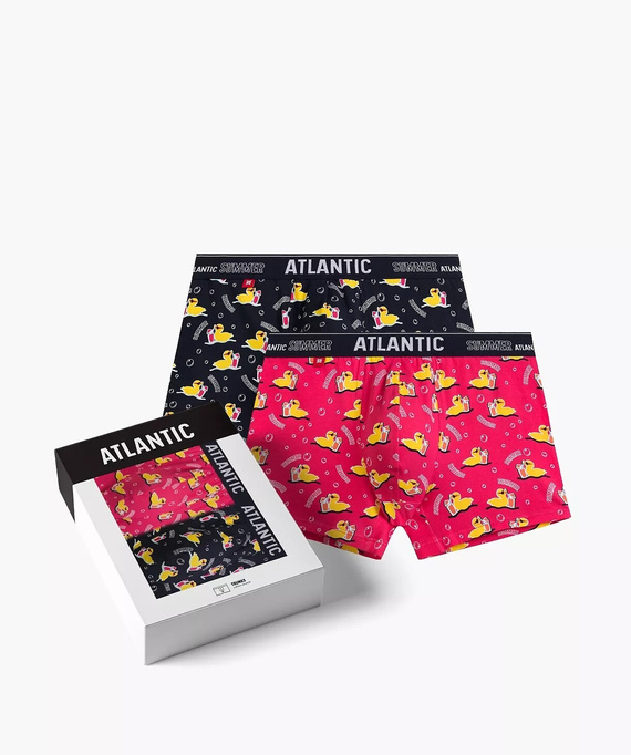 2MHH-007/25 Bokserki męskie Atlantic - granatowy-różowy