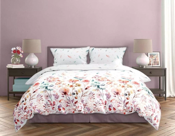 Milargo Verde 001 Pościel satynowa kwiaty Faro różowy