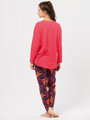 LNS 928 Piżama Damska bawełniana Key malinowy