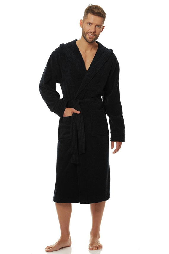 2104 Szlafrok Męski Frotte L&L -antracyt