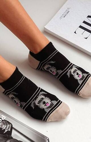 1146-056 Sznaucery Stopki damskie Milena - czarny