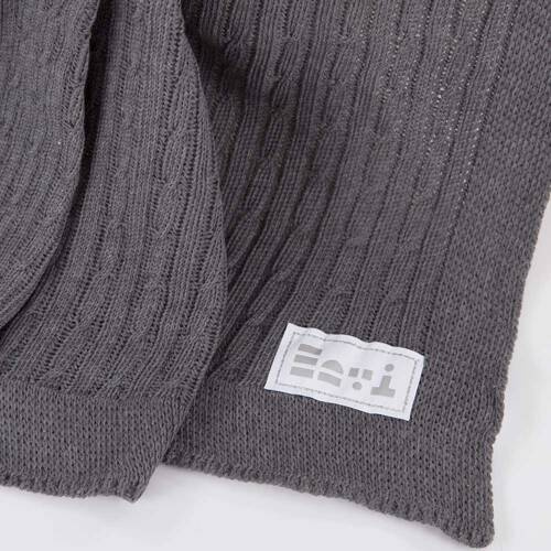 Kocyk dziany bawełniany Eevi-  grafit