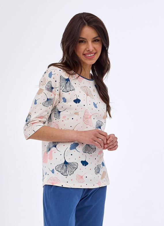 147/390 Selena Piżama damska 3/4 Cornette ecru