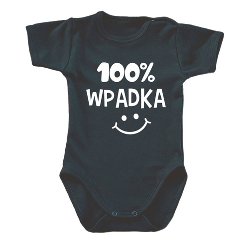 "100% WPADKA" Body krótki rękaw Moocha czarny