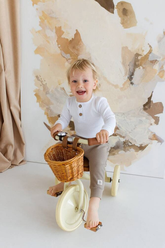 03249DRPW "Natural Waffel" Body polo z długim rękawem Makoma white