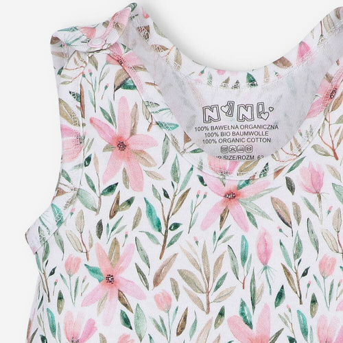 ABN-4757 Pink Flowers Śpiochy z bawełny organicznej Nini