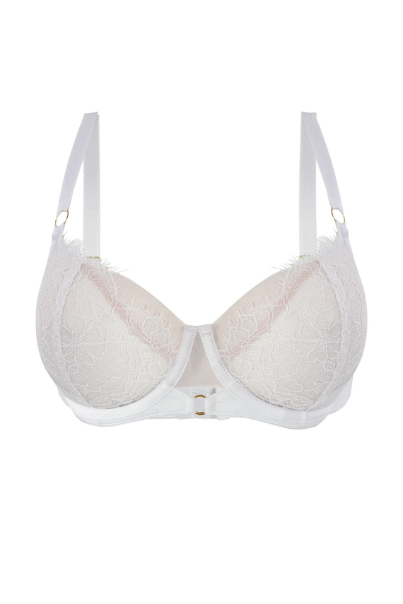 Mediolano Pure Soft Side Support 19260 biały biustonosz soft z koronką