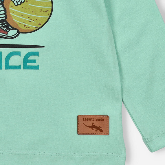 KAR-1006/PIS Bluzka chłopięca z długim rękawem Lagarto Verde pistacjowy