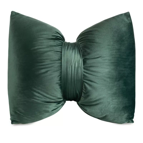 Kokarda Poduszka świąteczna Eurofirany zielona ciemna 45x55 – welwetowa kokarda