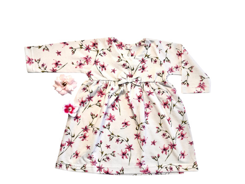 Sukienka dziewczęca Mamatti SU071 – w kwiaty, bawełniana