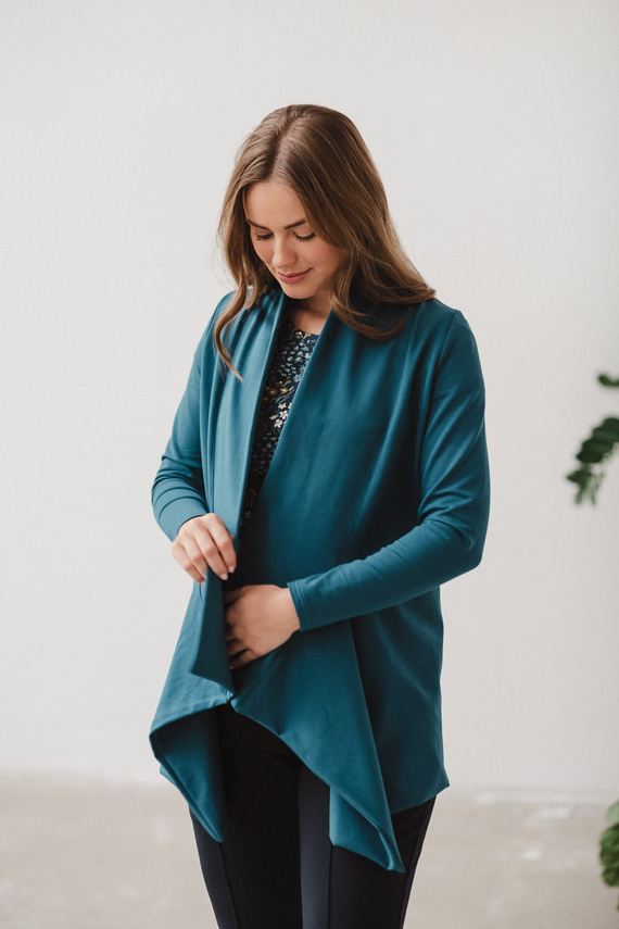 Mama Wrap Kardigan ciążowy Milk&Love morski