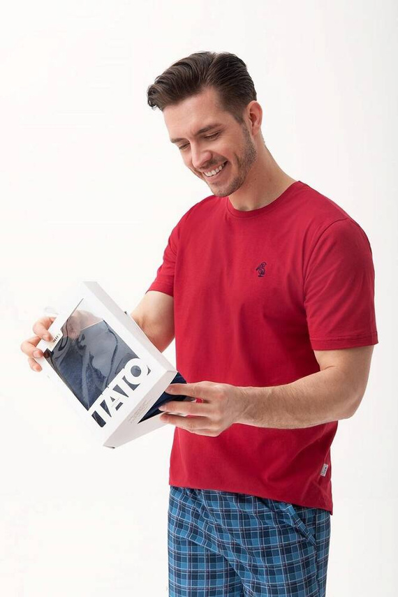 803 Piżama męska Luna - bordowy