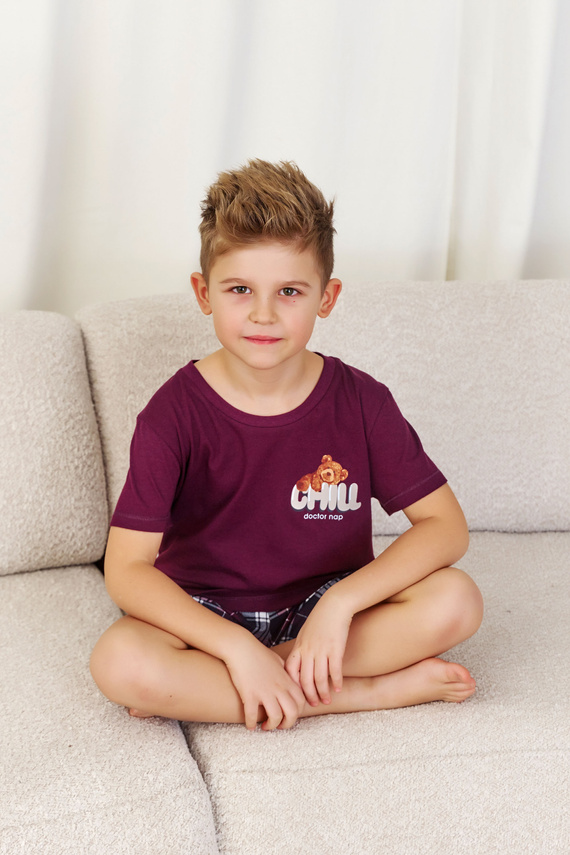 7202 "Chill" Piżama dziecięca Unisex Doctor Nap - burgundy