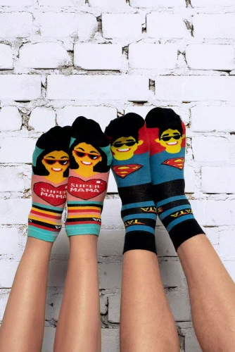 M41Z Super Tata Skarpety zakostki Italian Fashion - granatowy/kolory