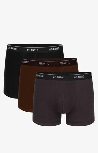 3MH-179 A'3 Bokserki męskie Atlantic grafitowy-czarny-czekoladowy