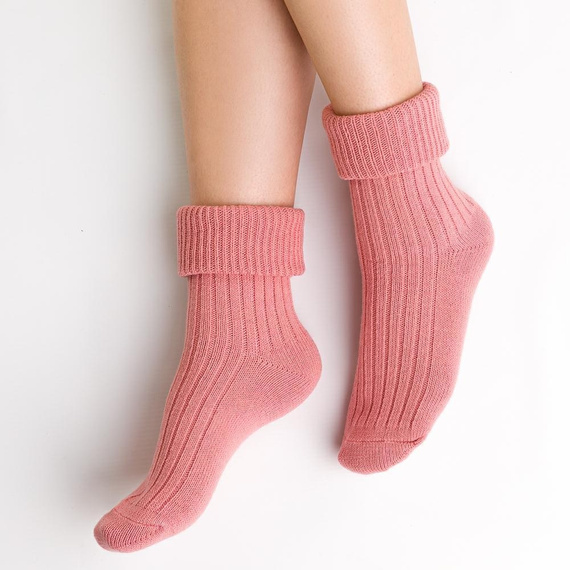 ART..067 Skarpety damskie Do Spania Steven 018 grafitowy melanż