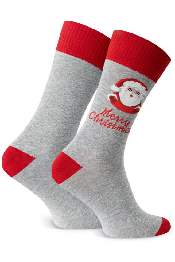 Art.136 Skarpety świąteczne męskie Steven melanż szary 167 – wzory bożonarodzeniowe, bawełna