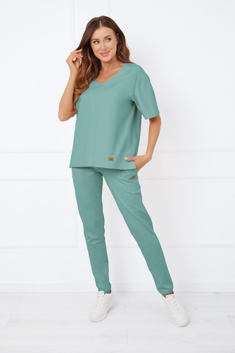 Caro Bluzka z krótkim rękawem Italian Fashion - szałwiowy 