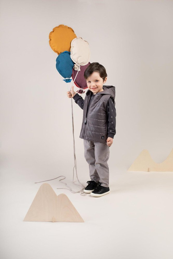 "Dreamer" Bezrękawnik z kapturem Pinokio - szary