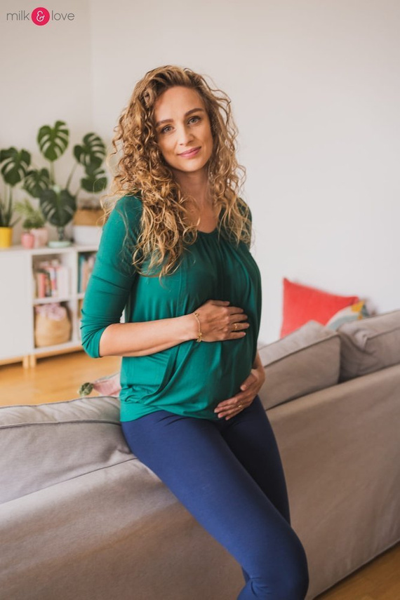 Kangaroo bluzka ciążowa i do karmienia z rękawem 7/8 Milk&Love rose brown