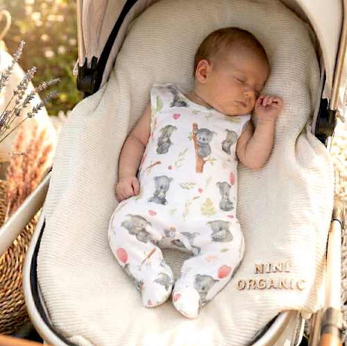 ABN-5639 Nini Śpiochy Niemowlęce 100% Bawełna Organiczna Słodka Koala– Polska Produkcja
