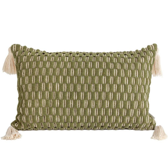 Montenegro Poszewka z grubej tkaniny bawełnianej Eurofirany oliwkowy