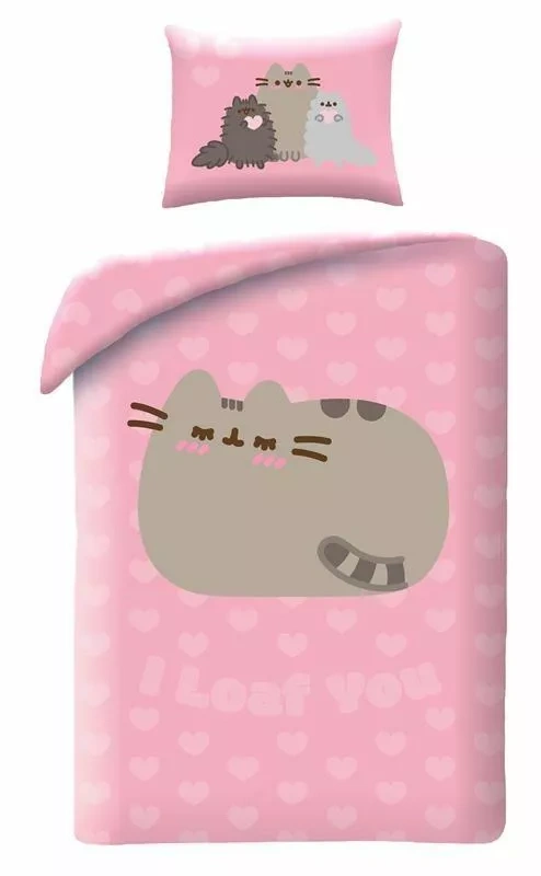 Pościel Halantex Pusheen 140x200 różowa z poszewką 70x90