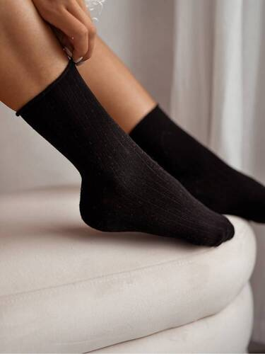 0071-005  Unique Skarpety damskie Milena -czarny