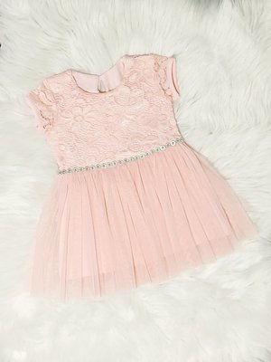 Angel II Sukienka krótki rękaw Bamabrillo pudrowy róż