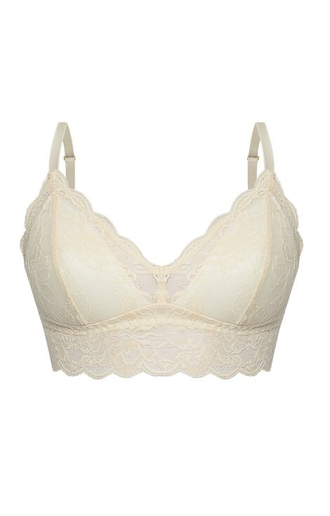 Kaja 02 Biustonosz soft bez fiszbin Mefemi piaskowy – koronkowy, miękki, komfortowy, z ozdobną kokardką