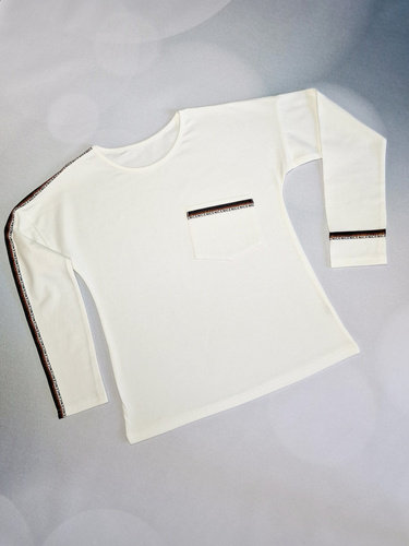 Nice bluzka z długim rękawem Bambarillo ecru-czarny