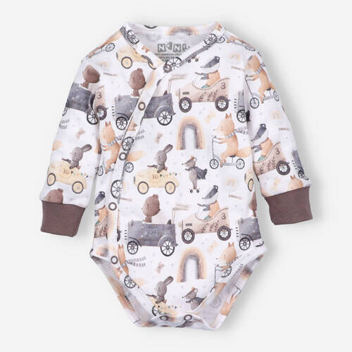 ABN-4701/SAM Cute Cars Body kopertowe z bawełny organicznej Nini druk