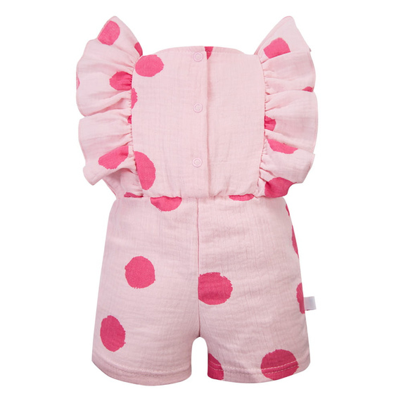Rampers niemowlęcy Eevi Cherry muślin bawełna różowy