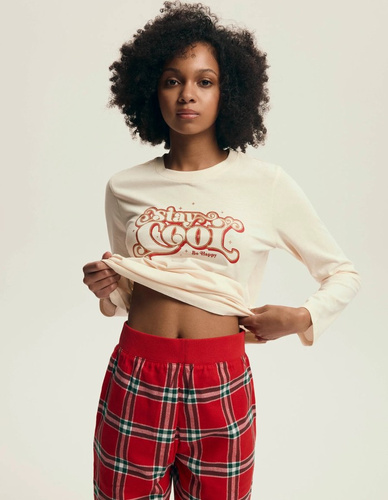 43717 Dalisa Piżama damska Henderson– ciepła flanela, długi rękaw, świąteczna krata