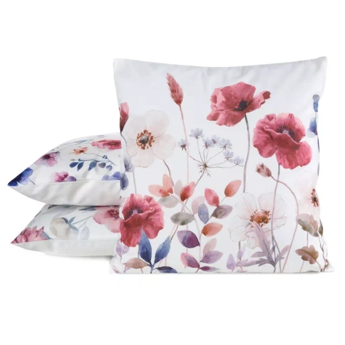 Poszewka 45x45 Mink 36 Eurofirany welur kwiaty dekoracyjna