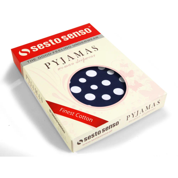 2077/09 Koszula nocna rękaw 3/4 Sesto Senso granatowy