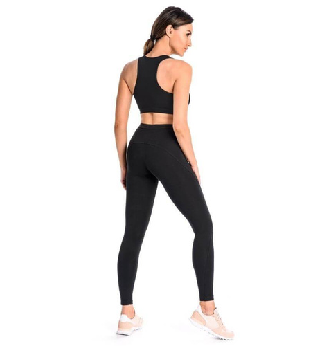 2202 Push Up Legginsy Sportowe Bawełniane Teyli-Czarne
